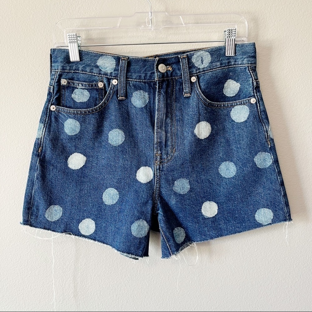 Madewell NWT The Perfect Vintage Jean Short: Polka Dot Edition Size 26 Highrise - Picture 6 of 16